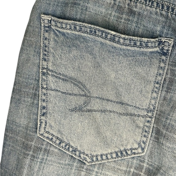 American Eagle Highest Rise Mom Short Blue Plaid Denim Women’s Size 4 Preppy - Picture 7 of 13